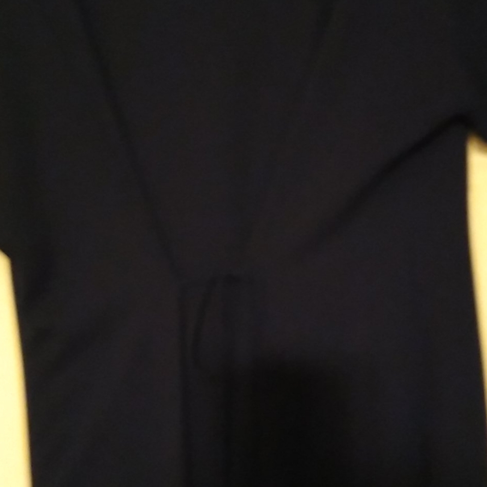 Chaus Navy button-down dress Short Sleeve tie in back Ruffle Summer Lightweight - Picture 12 of 16